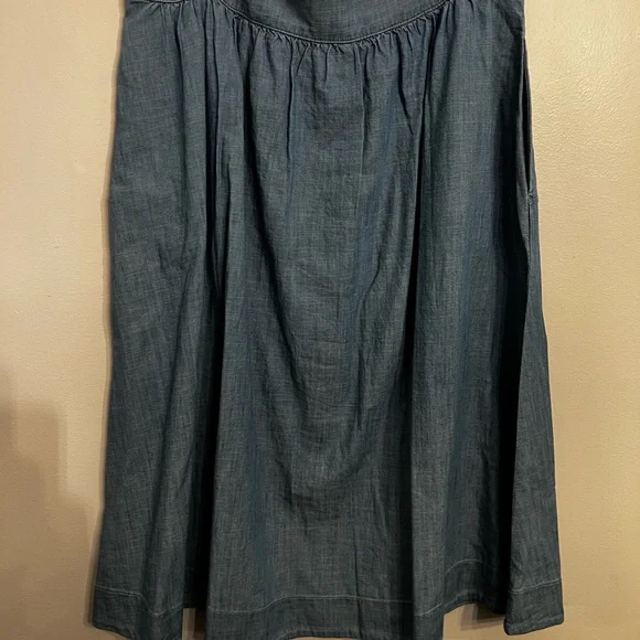 Talbots Light‎ Wash Button Front Denim Skirt Size 12 - Picture 3 of 4